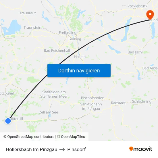 Hollersbach Im Pinzgau to Pinsdorf map