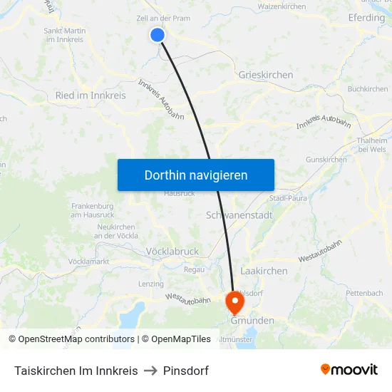 Taiskirchen Im Innkreis to Pinsdorf map