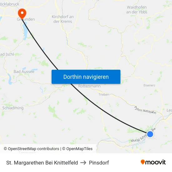 St. Margarethen Bei Knittelfeld to Pinsdorf map