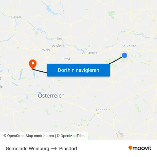 Gemeinde Weinburg to Pinsdorf map