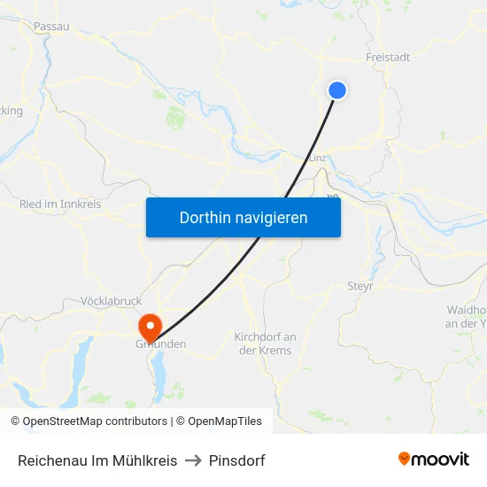 Reichenau Im Mühlkreis to Pinsdorf map