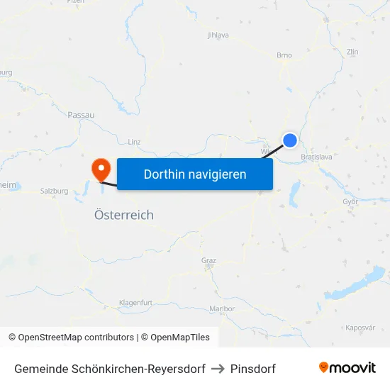 Gemeinde Schönkirchen-Reyersdorf to Pinsdorf map