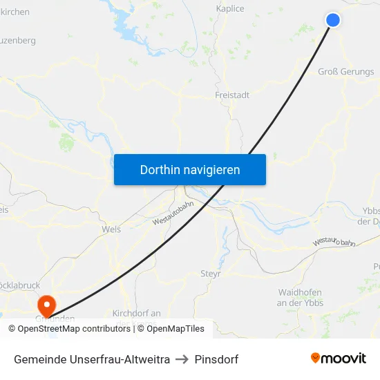 Gemeinde Unserfrau-Altweitra to Pinsdorf map