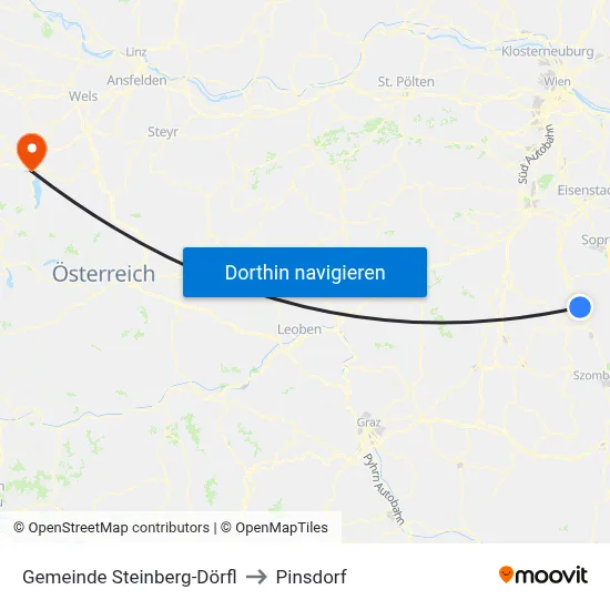 Gemeinde Steinberg-Dörfl to Pinsdorf map