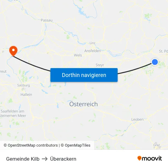 Gemeinde Kilb to Überackern map