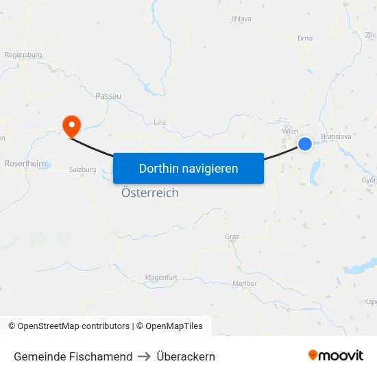 Gemeinde Fischamend to Überackern map
