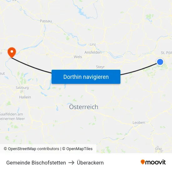 Gemeinde Bischofstetten to Überackern map