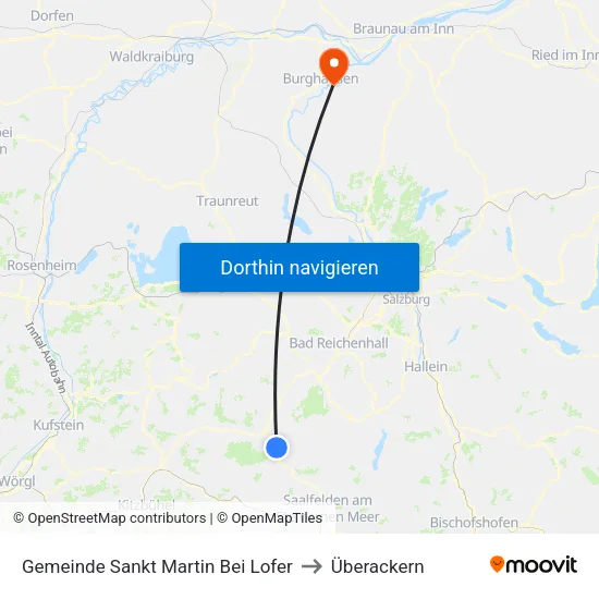 Gemeinde Sankt Martin Bei Lofer to Überackern map