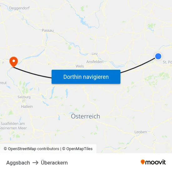 Aggsbach to Überackern map