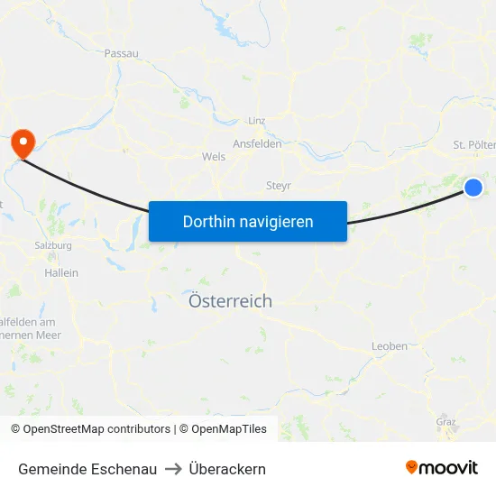 Gemeinde Eschenau to Überackern map