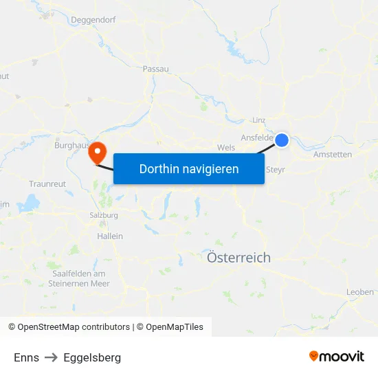 Enns to Eggelsberg map
