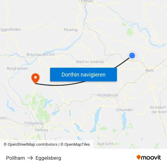 Pollham to Eggelsberg map