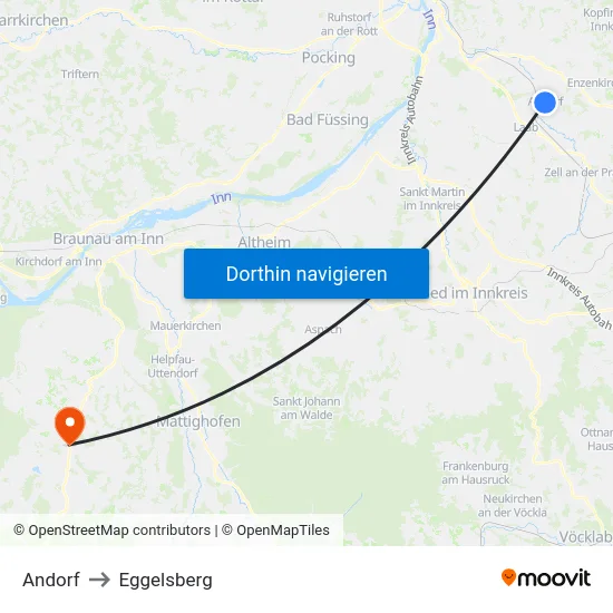 Andorf to Eggelsberg map