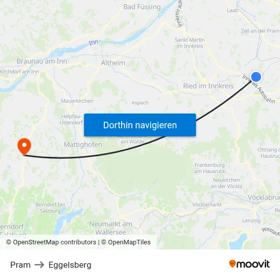 Pram to Eggelsberg map
