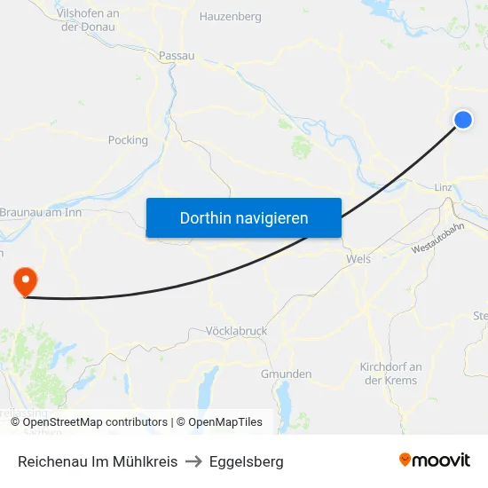 Reichenau Im Mühlkreis to Eggelsberg map