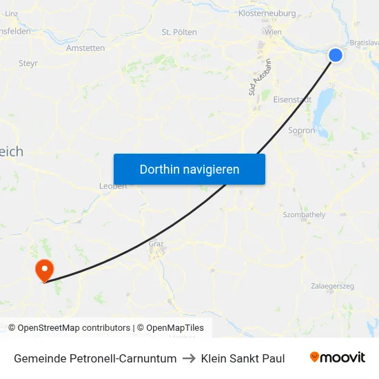 Gemeinde Petronell-Carnuntum to Klein Sankt Paul map