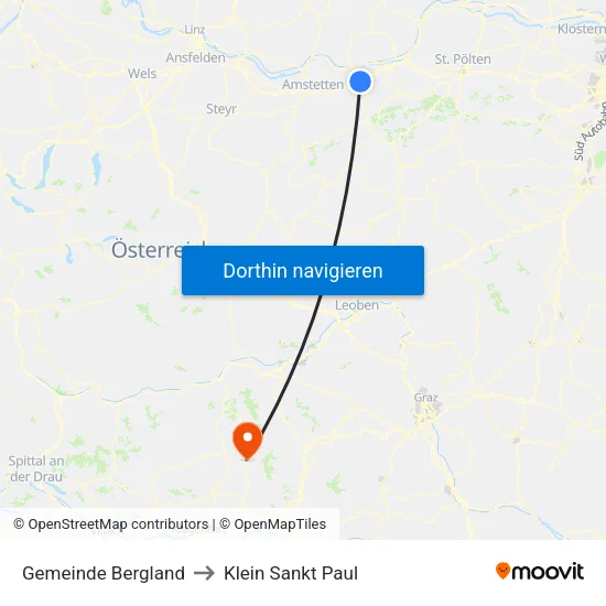 Gemeinde Bergland to Klein Sankt Paul map