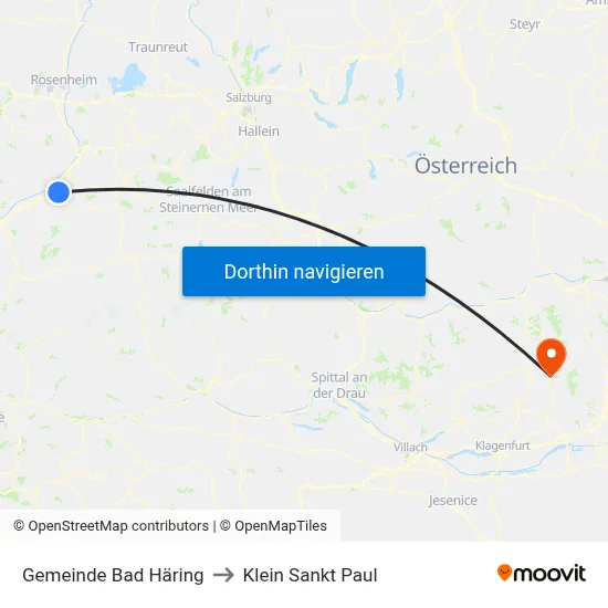 Gemeinde Bad Häring to Klein Sankt Paul map