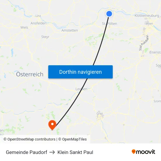 Gemeinde Paudorf to Klein Sankt Paul map