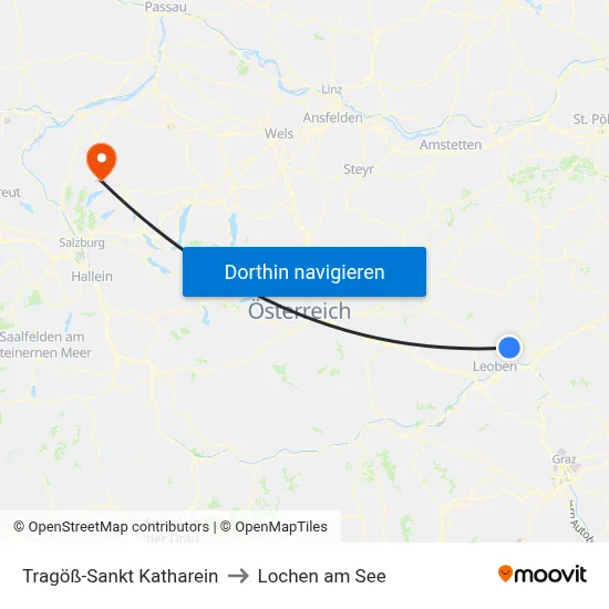 Tragöß-Sankt Katharein to Lochen am See map