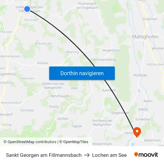 Sankt Georgen am Fillmannsbach to Lochen am See map