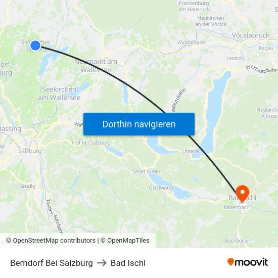 Berndorf Bei Salzburg to Bad Ischl map