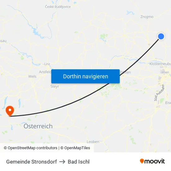 Gemeinde Stronsdorf to Bad Ischl map