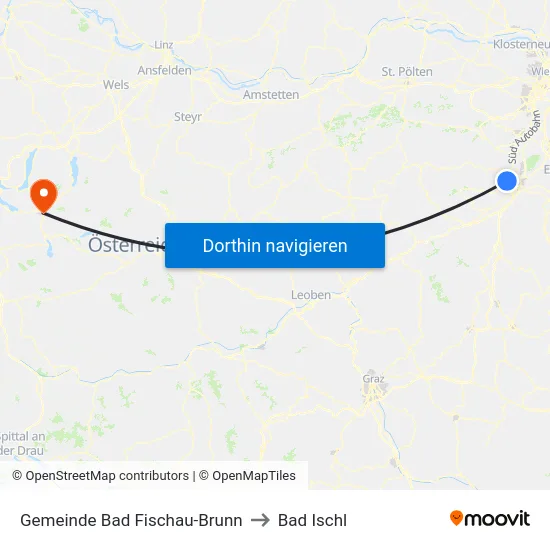 Gemeinde Bad Fischau-Brunn to Bad Ischl map