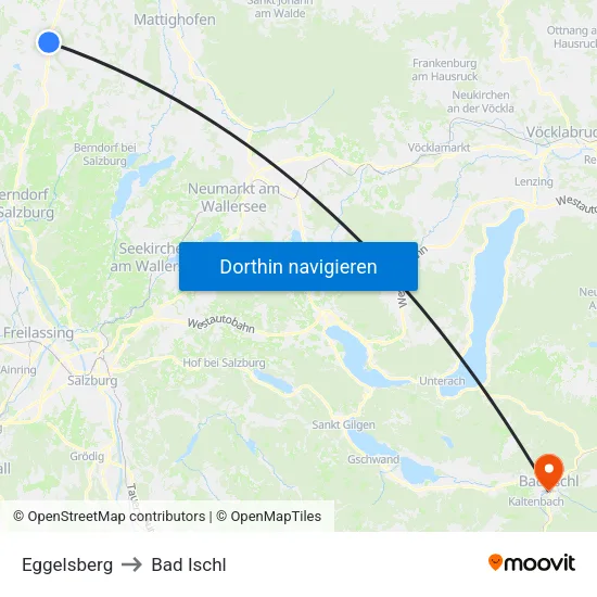 Eggelsberg to Bad Ischl map