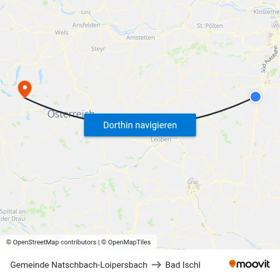 Gemeinde Natschbach-Loipersbach to Bad Ischl map