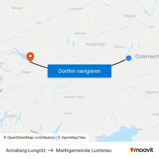Annaberg-Lungötz to Marktgemeinde Lustenau map