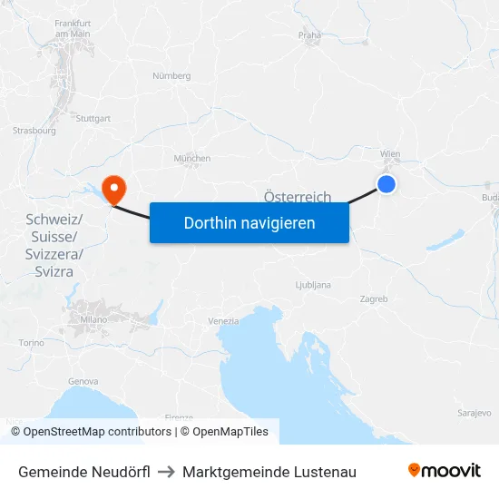 Gemeinde Neudörfl to Marktgemeinde Lustenau map