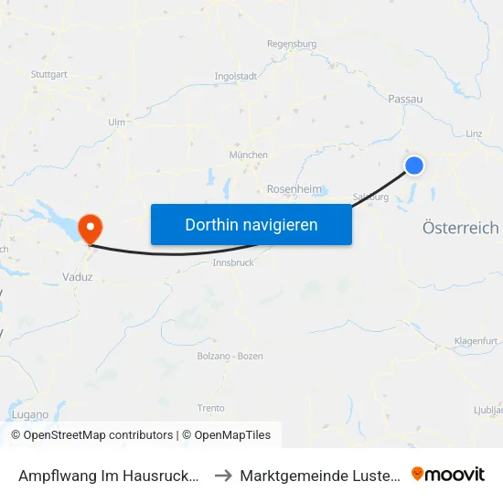Ampflwang Im Hausruckwald to Marktgemeinde Lustenau map