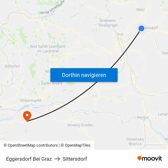 Eggersdorf Bei Graz to Sittersdorf map