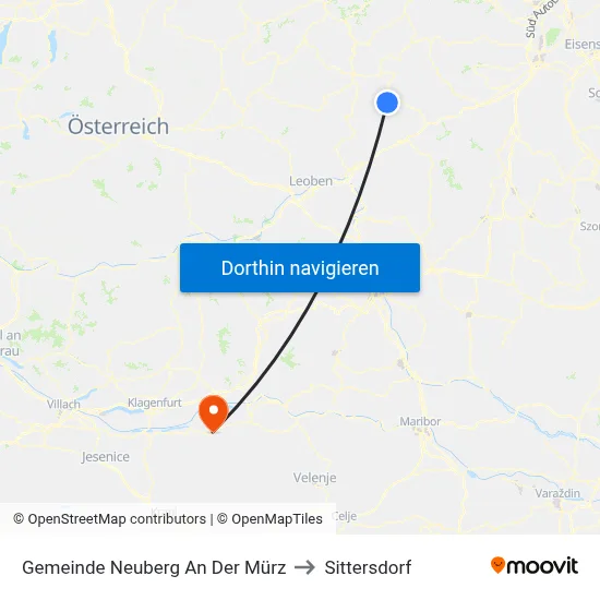 Gemeinde Neuberg An Der Mürz to Sittersdorf map