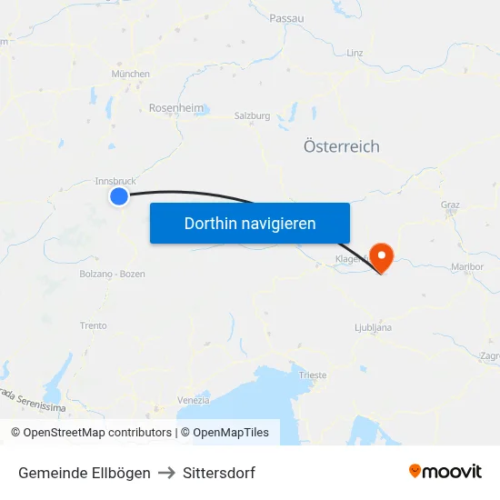 Gemeinde Ellbögen to Sittersdorf map