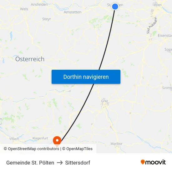 Gemeinde St. Pölten to Sittersdorf map