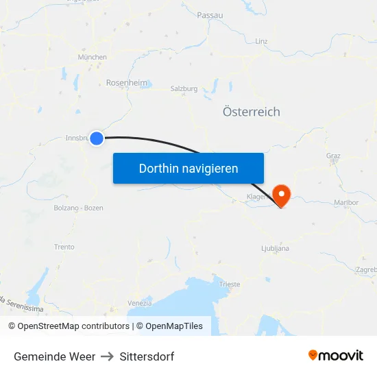 Gemeinde Weer to Sittersdorf map