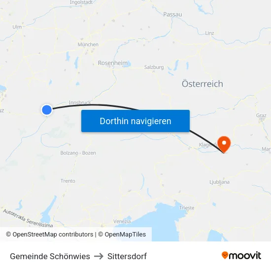 Gemeinde Schönwies to Sittersdorf map