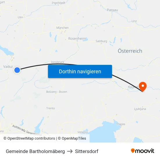 Gemeinde Bartholomäberg to Sittersdorf map