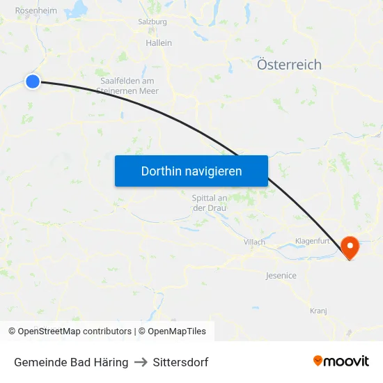 Gemeinde Bad Häring to Sittersdorf map