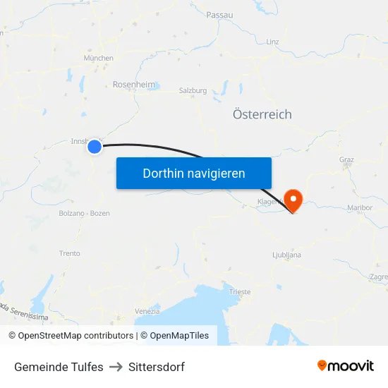 Gemeinde Tulfes to Sittersdorf map