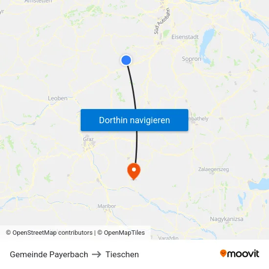 Gemeinde Payerbach to Tieschen map