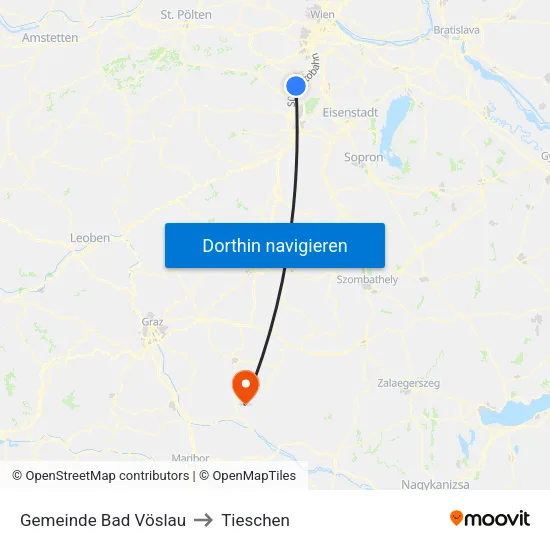 Gemeinde Bad Vöslau to Tieschen map