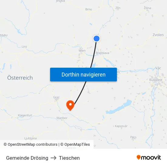 Gemeinde Drösing to Tieschen map
