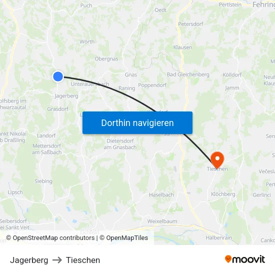 Jagerberg to Tieschen map