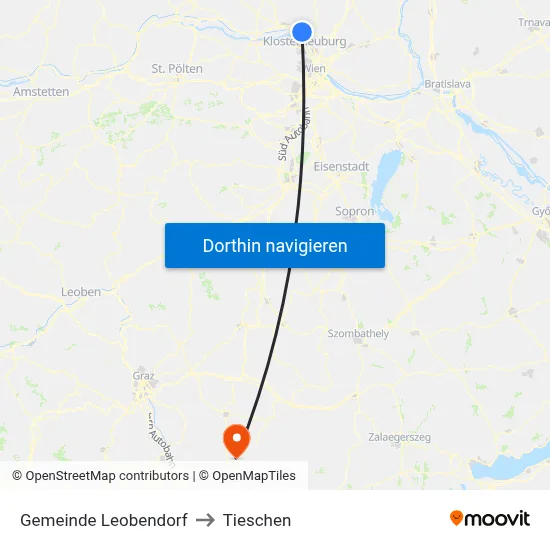 Gemeinde Leobendorf to Tieschen map