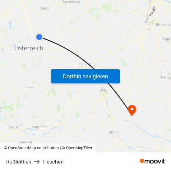 Roßleithen to Tieschen map