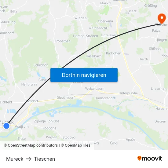 Mureck to Tieschen map