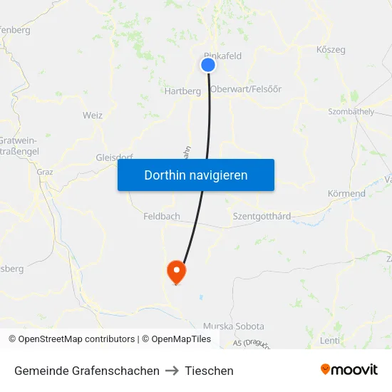 Gemeinde Grafenschachen to Tieschen map